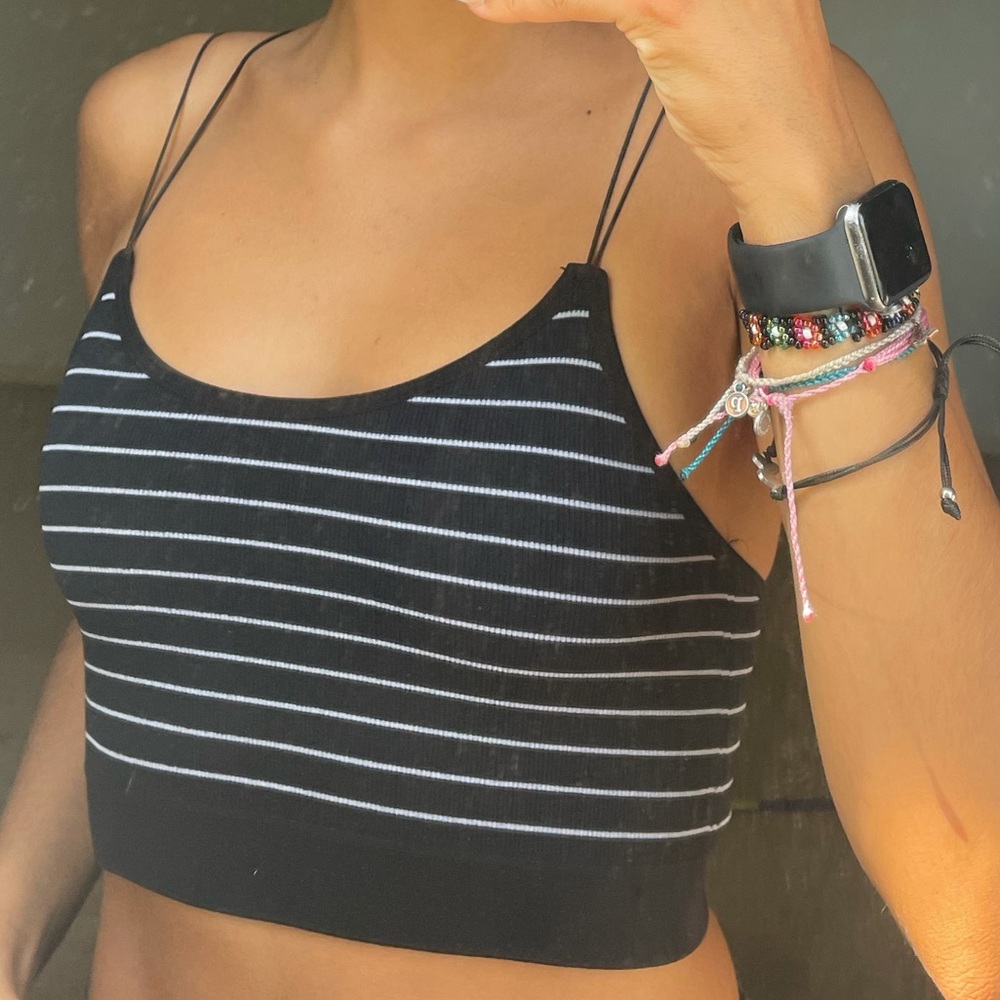 Black and White rib knit crop top